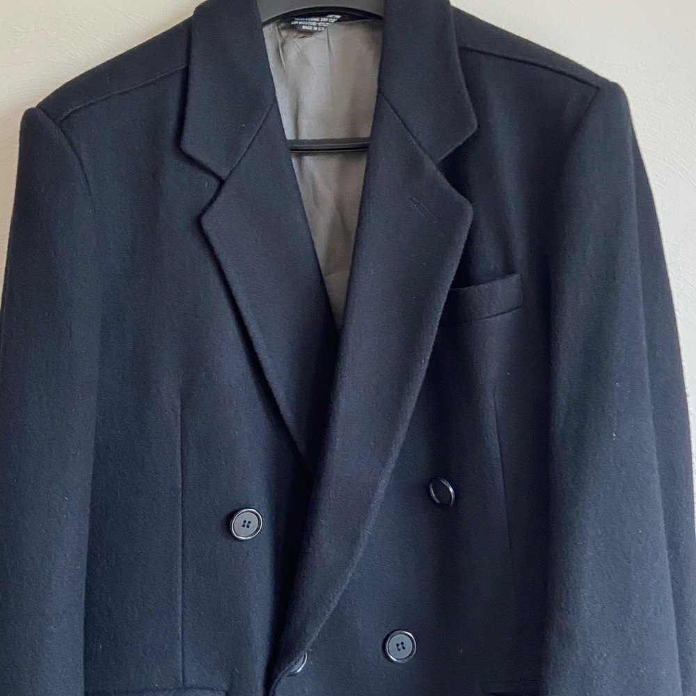 VINTAGE Falcone classic men's wool double breasted fully lined.overcoat Size M/L - Picture 14 of 14